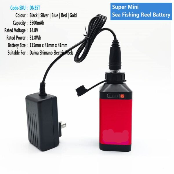 daiwa tanacom 3500mAh Mini Electric Fishing Reel Battery DN35T - Image 2