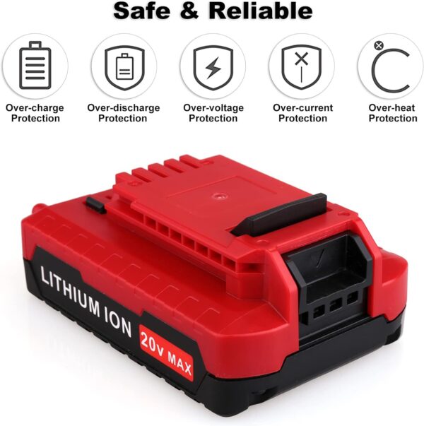 3.0Ah 20V MAX Lithium Battery Replacement for 20V Cordless Tools - Image 2