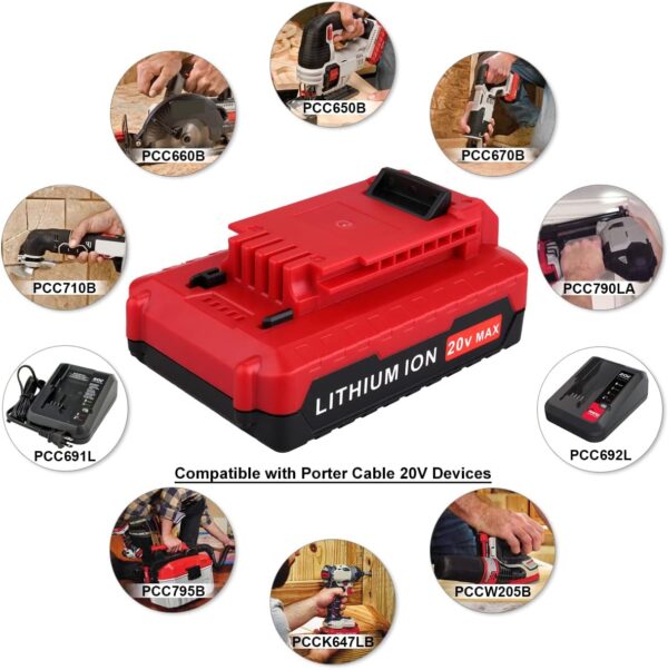 3.0Ah 20V MAX Lithium Battery Replacement for 20V Cordless Tools - Image 3