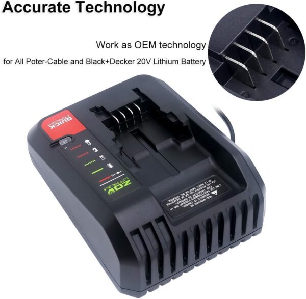 Black & Decker Fast Charger and 20V MAX Lithium Batteries Replacement - Image 2