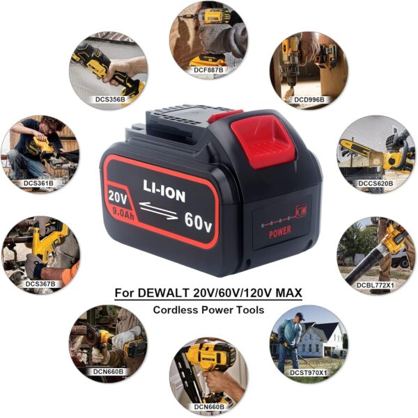 dewalt 20V/60V MAX 9.0Ah Battery and 12V/20V MAX Battery Charger - Image 3