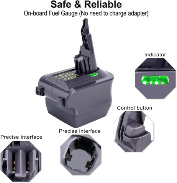 Dyson V7 Adapter Ryobi 18V Battery for Dyson Cordless Vacuum Cleaner - Image 2