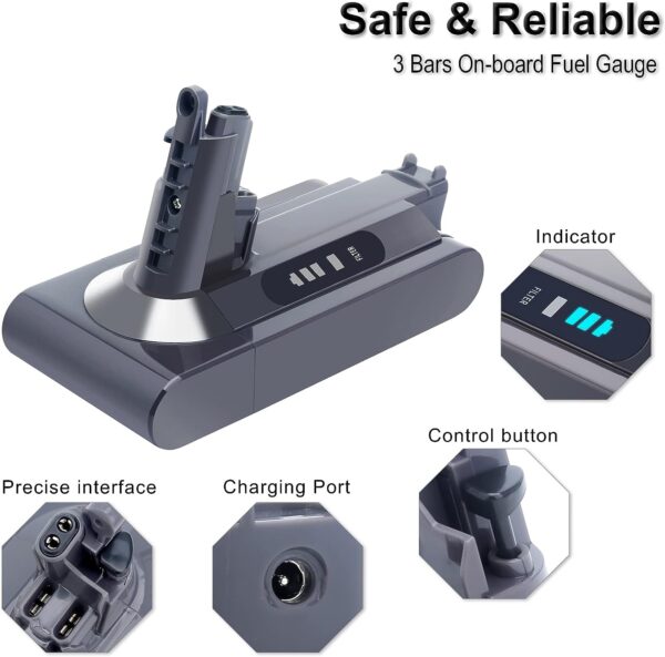Dyson V10 25.2V 5.0Ah Battery Replacement for V10 Vacuum Cleaner - Image 2