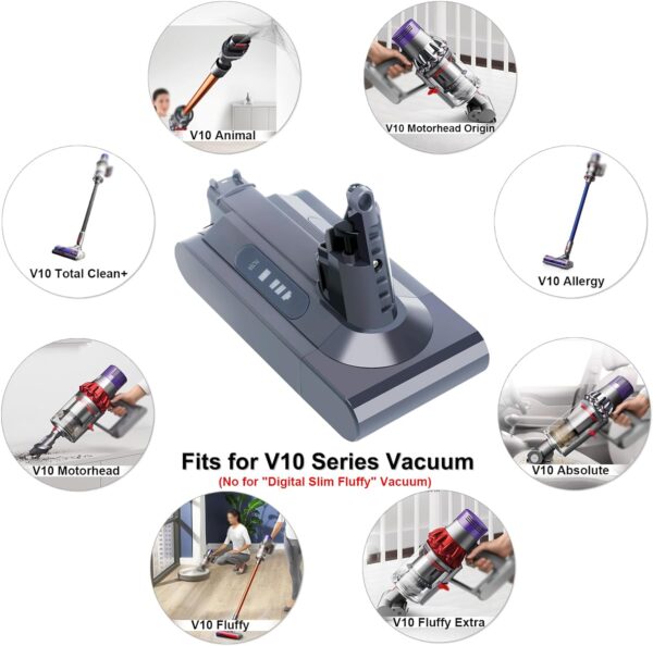 Dyson V10 25.2V 5.0Ah Battery Replacement for V10 Vacuum Cleaner - Image 4