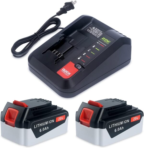 Black & Decker Fast Charger and 20V MAX Lithium Batteries Replacement