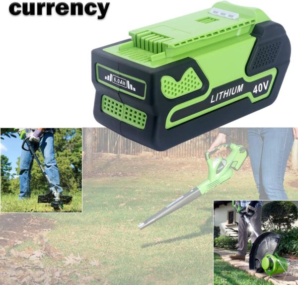 GreenWorks 40V 6Ah Lithium-ion Battery Replacement for GreenWorks 40V G-MAX Power Tools - Image 3