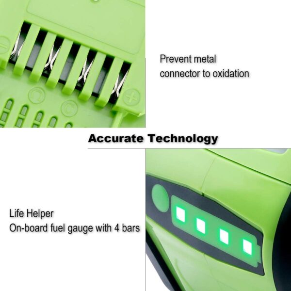 GreenWorks 40V 6Ah Lithium-ion Battery Replacement for GreenWorks 40V G-MAX Power Tools - Image 4