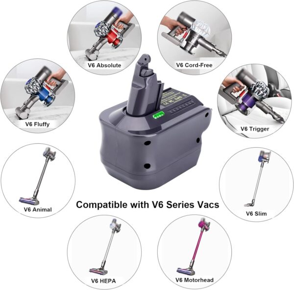 Dyson V6 Adapter for Ryobi 18V battery Compatible with V6 Cordless Vacuum - Image 4