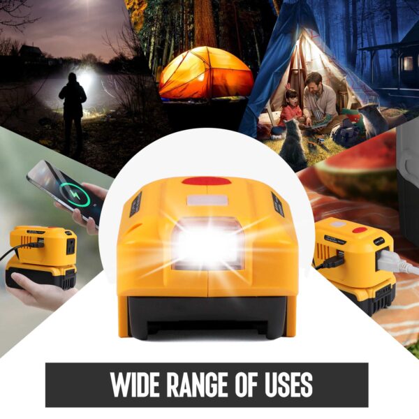 dewalt battery power inverter 150W with USB& LED Work Light - Image 2