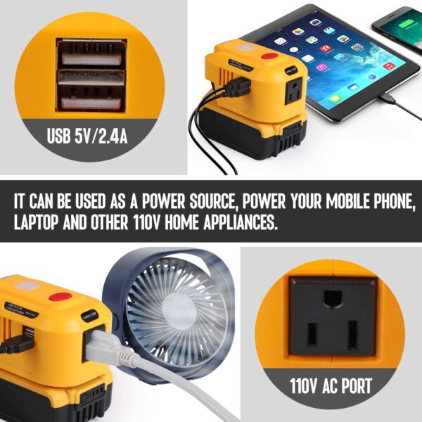 dewalt battery power inverter 150W with USB& LED Work Light - Image 4